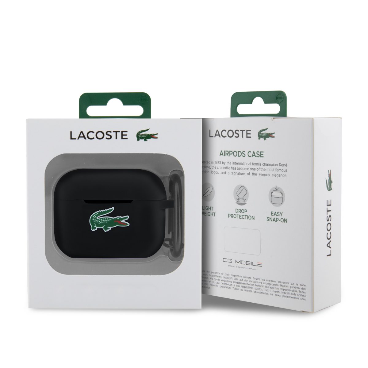 Lacoste Liquid Silicone Croc Logo Black Kryt AirPods Pro 2