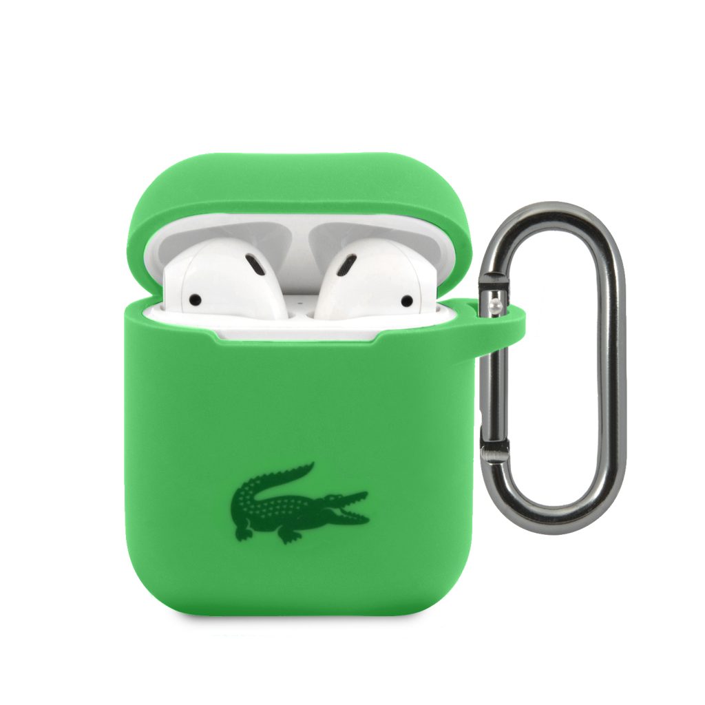 Lacoste Liquid Silicone Glossy Printing Logo Green Kryt Airpods 1/2