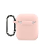 Lacoste Liquid Silicone Glossy Printing Logo Pink Kryt Airpods 1/2