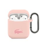 Lacoste Liquid Silicone Glossy Printing Logo Pink Kryt Airpods 1/2