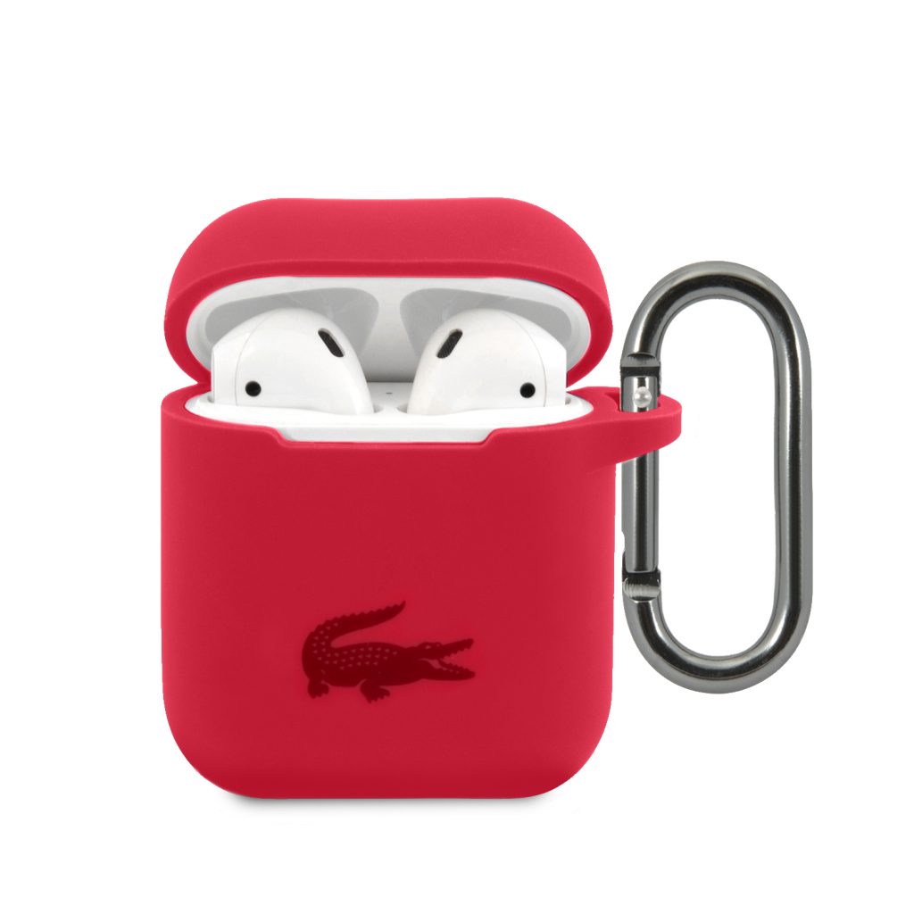 Lacoste Liquid Silicone Glossy Printing Logo Red Kryt Airpods 1/2