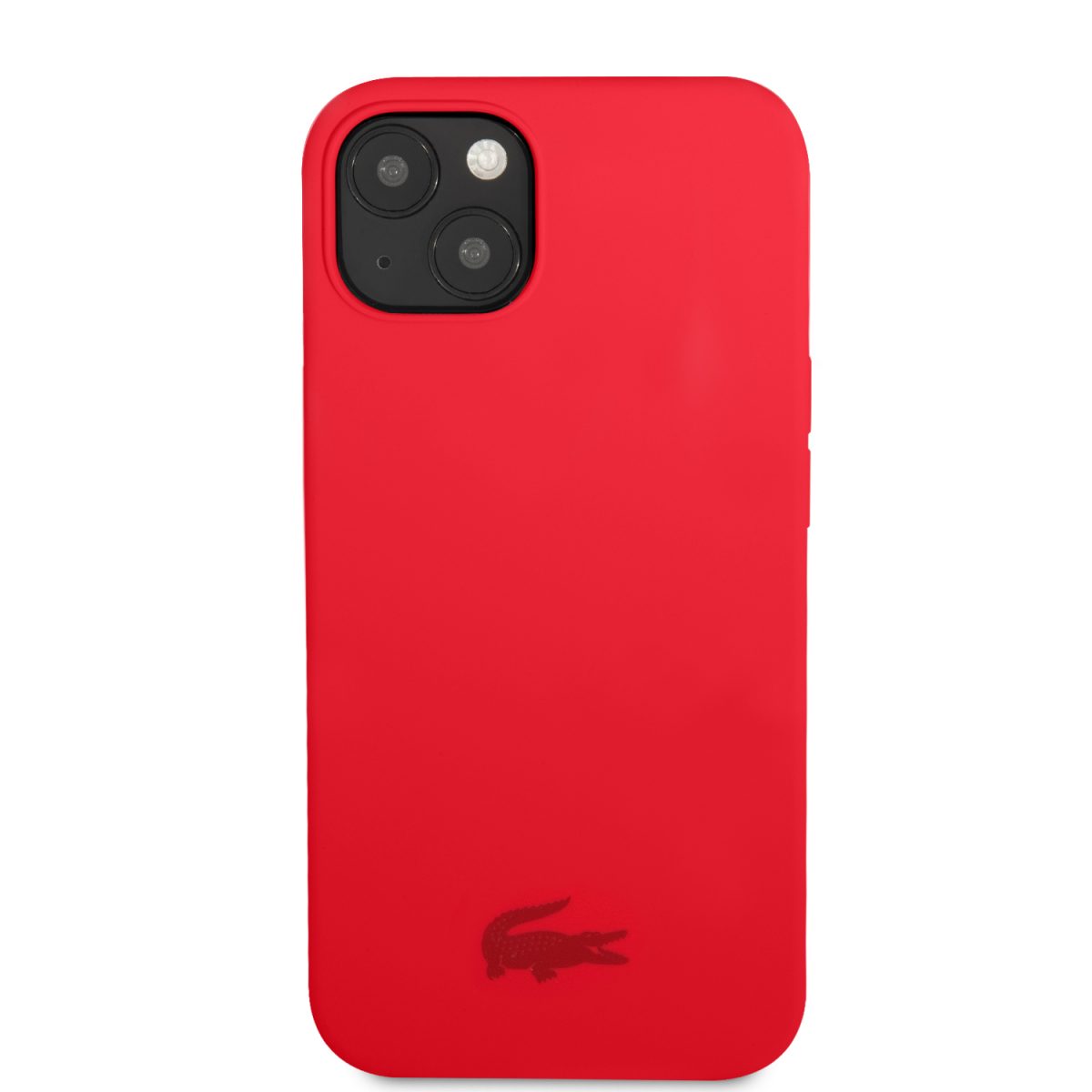 Lacoste Liquid Silicone Glossy Printing Logo Red Kryt iPhone 13