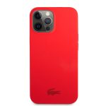 Lacoste Liquid Silicone Glossy Printing Logo Red Kryt iPhone 13 Pro