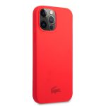 Lacoste Liquid Silicone Glossy Printing Logo Red Kryt iPhone 13 Pro