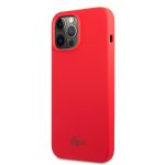 Lacoste Liquid Silicone Glossy Printing Logo Red Kryt iPhone 13 Pro Max
