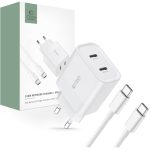 Tech-Protect C20W 2-port Network Charger PD20W + Type-C Cable White