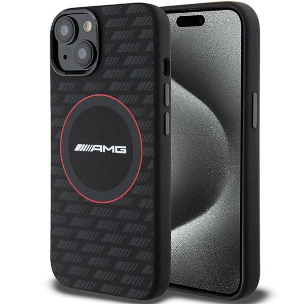 AMG AMHMP15S23SMRK Black Hardcase Silicone Carbon Pattern MagSafe Kryt iPhone 15