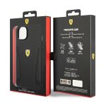 Ferrari FEHCP14SRBUK Black Hardcase Leather Stamp Sides Kryt iPhone 14
