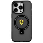 Ferrari FEHMP15MUSCAK Black Hardcase Ring Stand 2023 Collection MagSafe Kryt iPhone 15 Plus/14 Plus