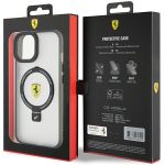 Ferrari FEHMP15MUSCAK Black Hardcase Ring Stand 2023 Collection MagSafe Kryt iPhone 15 Plus/14 Plus