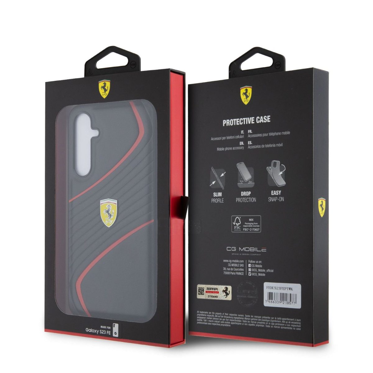 Ferrari PU Carbon Twist Black Kryt Samsung Galaxy S23 Fe