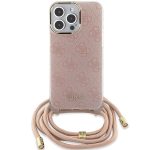 Guess GUHCP15LHC4SEP Pink Hardcase Crossbody Cord 4G Print Kryt iPhone 15 Pro