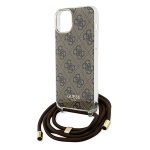 Guess GUHCP15SHC4SEW Brown Hardcase Crossbody Cord 4G Print Kryt iPhone 15