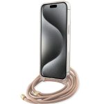 Guess GUHCP15XHC4SEP Pink Hardcase Crossbody Cord 4G Print Kryt iPhone 15 Pro Max