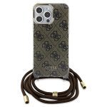 Guess GUHCP15XHC4SEW Brown Hardcase Crossbody Cord 4G Print Kryt iPhone 15 Pro Max