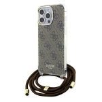 Guess GUHCP15XHC4SEW Brown Hardcase Crossbody Cord 4G Print Kryt iPhone 15 Pro Max