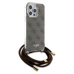 Guess GUHCP15XHC4SEW Brown Hardcase Crossbody Cord 4G Print Kryt iPhone 15 Pro Max