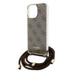 Guess GUHCP15XHC4SEW Brown Hardcase Crossbody Cord 4G Print Kryt iPhone 15 Pro Max