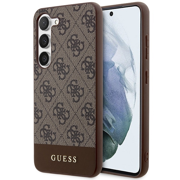 Guess GUHCS23MG4GLBR Brown Hardcase 4G Stripe Collection Kryt Samsung Galaxy S23 Plus
