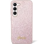 Guess GUHCS23SHGGSHP Pink Hardcase Glitter Script Kryt Samsung Galaxy S23