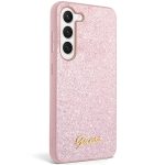 Guess GUHCS23SHGGSHP Pink Hardcase Glitter Script Kryt Samsung Galaxy S23