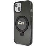 Guess GUHMP13MHRSGSK Black Hardcase Ring Stand Script Glitter MagSafe Kryt iPhone 13