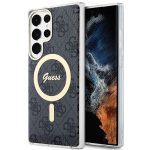 Guess GUHMS23LH4STK Black Hardcase 4G MagSafe Kryt Samsung Galaxy S23 Ultra