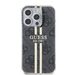 Guess IML 4G Gold Stripe Black Kryt iPhone 15 Pro
