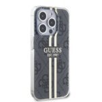 Guess IML 4G Gold Stripe Black Kryt iPhone 15 Pro