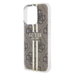 Guess IML 4G Gold Stripe Brown Kryt iPhone 15 Pro Max