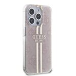 Guess IML 4G Gold Stripe Pink Kryt iPhone 15 Pro