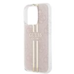 Guess IML 4G Gold Stripe Pink Kryt iPhone 15 Pro