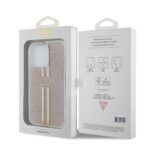 Guess IML 4G Gold Stripe Pink Kryt iPhone 15 Pro