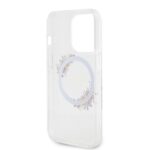 Guess PC/TPU Flowers Ring Glossy Logo MagSafe Transparent Kryt iPhone 13 Pro Max