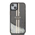 Guess PC/TPU Liquid Glitter Gold Stripe Black Kryt iPhone 15 Plus