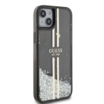 Guess PC/TPU Liquid Glitter Gold Stripe Black Kryt iPhone 15 Plus