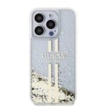 Guess PC/TPU Liquid Glitter Gold Stripe Transparent Kryt iPhone 15 Pro Max