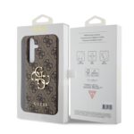 Guess PU 4G Metal Logo Brown Kryt Samsung Galaxy S24 Plus