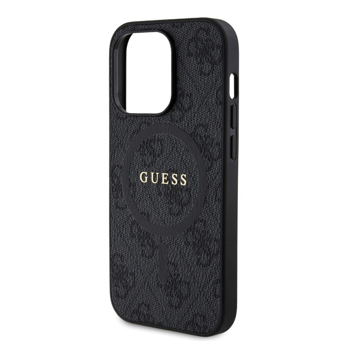 Guess PU Leather 4G Colored Ring MagSafe Black Kryt iPhone 14 Pro