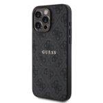 Guess PU Leather 4G Colored Ring MagSafe Black Kryt iPhone 15 Pro Max