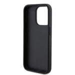 Guess PU Leather 4G Triangle Metal Logo Black Kryt iPhone 15 Pro