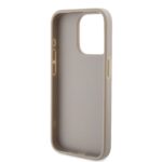 Guess PU Leather 4G Triangle Metal Logo White Kryt iPhone 15 Pro