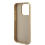 Guess PU Leather Iridescent Metal Script Gold Kryt iPhone 15 Pro