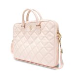 Guess PU Quilted 4G Metal Logo Computer Bag 15/16" Pink