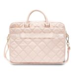 Guess PU Quilted 4G Metal Logo Computer Bag 15/16" Pink