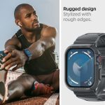 Spigen Rugged Armor ”Pro” Apple Watch 4 / 5 / 6 / 7 / 8 / 9 / Se (44 / 45 Mm) Dark Grey