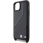 BMW BMHCP15M23PSCCK Black Hardcase M Edition Carbon Stripe & Strap Kryt iPhone 15 Plus