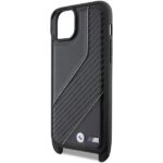 BMW BMHCP15S23PSCCK Black Hardcase M Edition Carbon Stripe & Strap Kryt iPhone 15