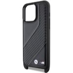 BMW BMHCP15X23PSCCK Black Hardcase M Edition Carbon Stripe & Strap Kryt iPhone 15 Pro Max