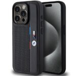 BMW BMHCP15X23PUPVK Black Hardcase Perforated Tricolor Line Kryt iPhone 15 Pro Max